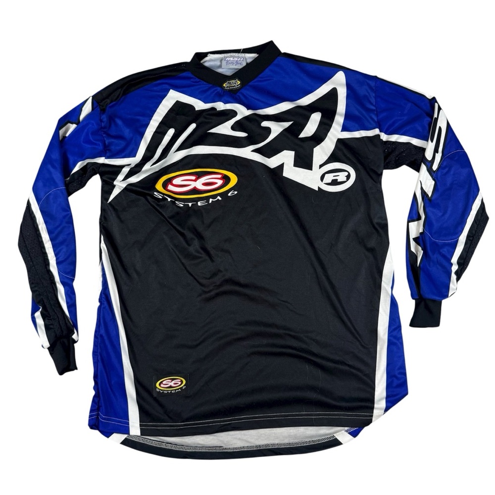 Vintage Y2K MSR Motocross Racing Jersey Logo Bike Race Made USA Blue Men’s Small